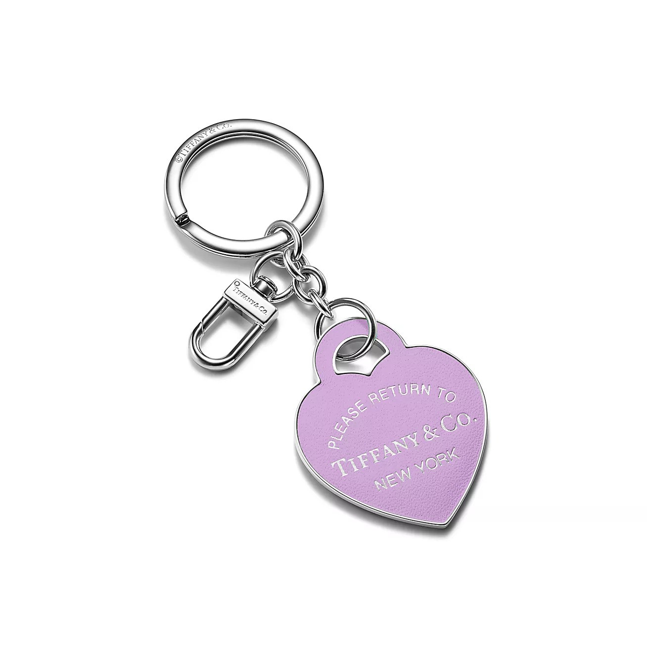 Leather Inlaid Heart Tag Key Ring